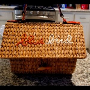 Kate Spade Maya Woven Wicker Bluebird - Vintage EUC